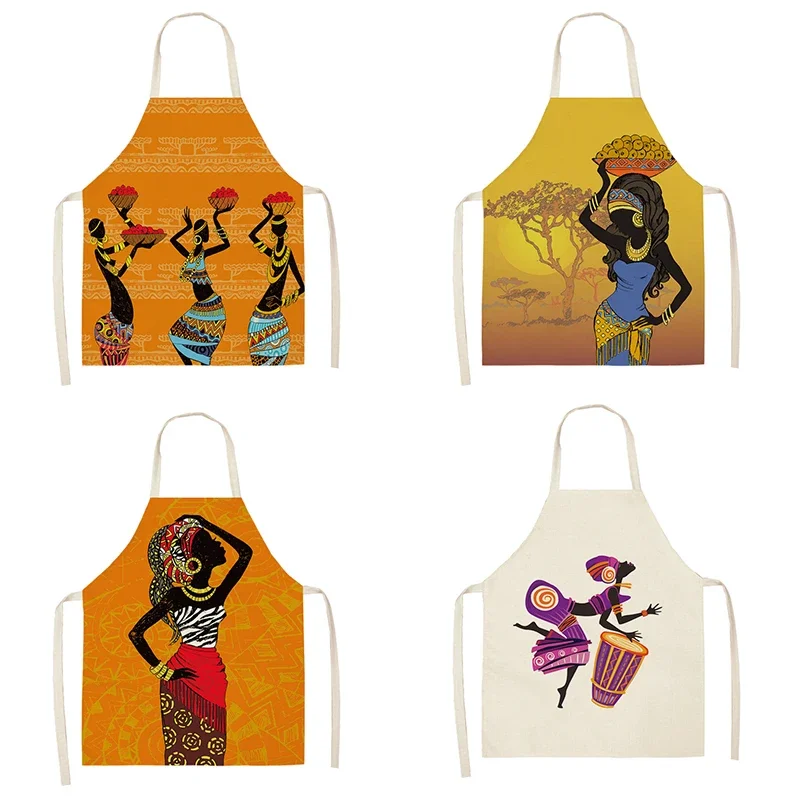 Cooking baking apron Home African women's pattern  Children's house Cleaning Barista  men's and  kitchen