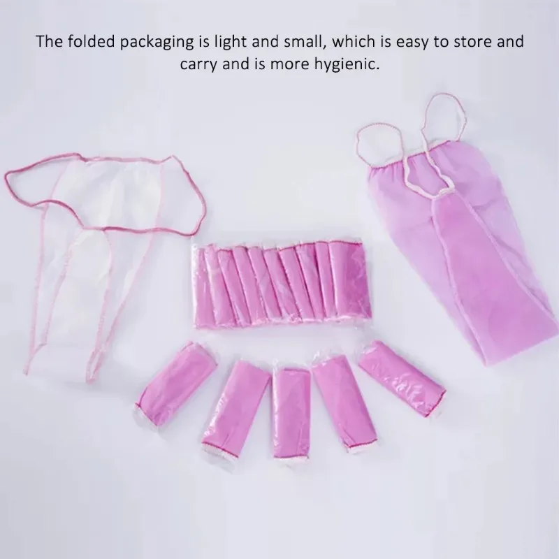 Celana dalam wanita, 100pcs kain Non Woven lembut portabel Spa sekali pakai Thong bernapas dengan celana dalam pinggang elastis