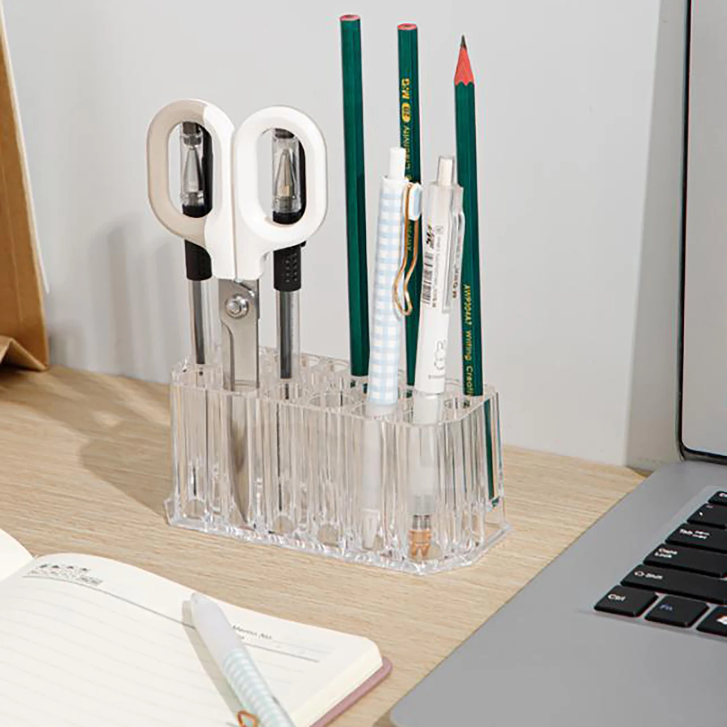 透明アクリル化粧ブラシ収納ラックオーガナイザー、26穴ネイルアートブラシアイライナーマニキュア収納ボックスディスプレイラック