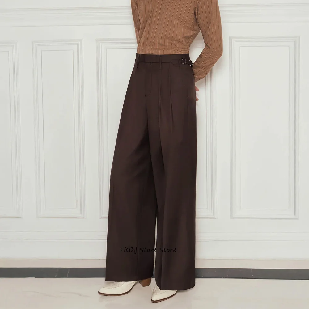 

Широкие брюки для мужчин, рабочие брюки, удобные полиэстеровые деловые повседневные однотонные мужские брюки свободного покроя