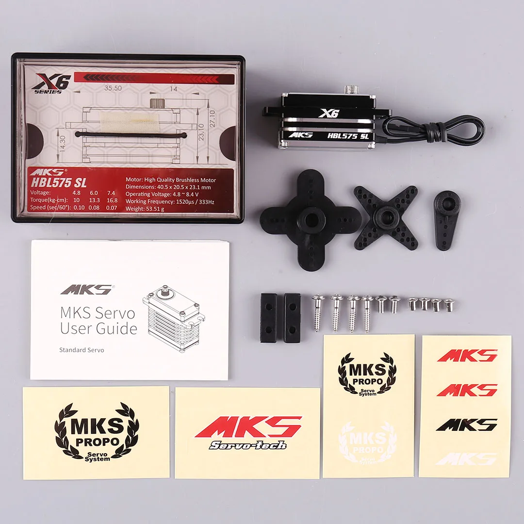 MKS X6 Series HBL575 & HBL575SL Digital All-Metal Brushless Short-Body Servo for RC Models