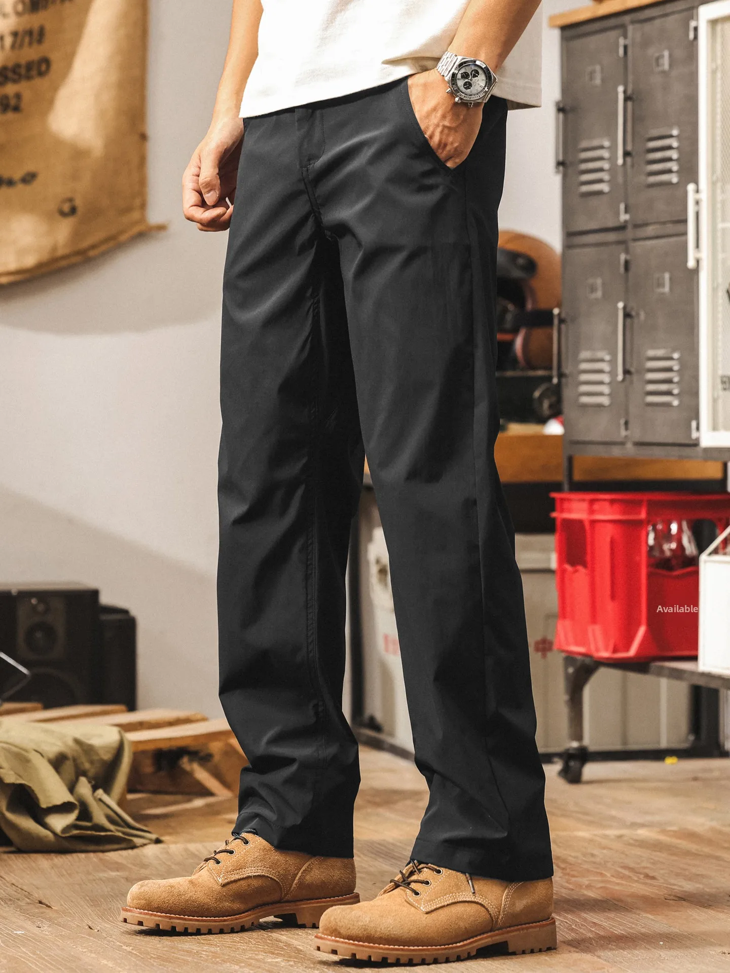 

American Retro Casual Pants Men Summer Thin Loose Straight Tube Match Outdoor Commuting Qui Dry Long Trousers