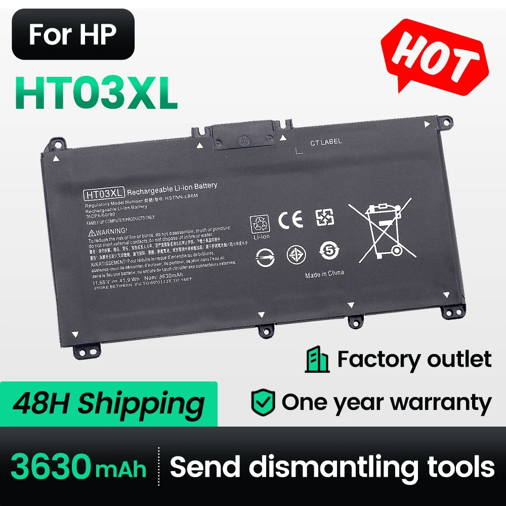 

Keyuan HT03XL Laptop Battery L11119-855 for HP Pavilion 15-DA 15-DB 15-DW 15-CS 15-DY 17-by 17-CA 14-CE 14-CF 14-DF 14-DQ 14-DK