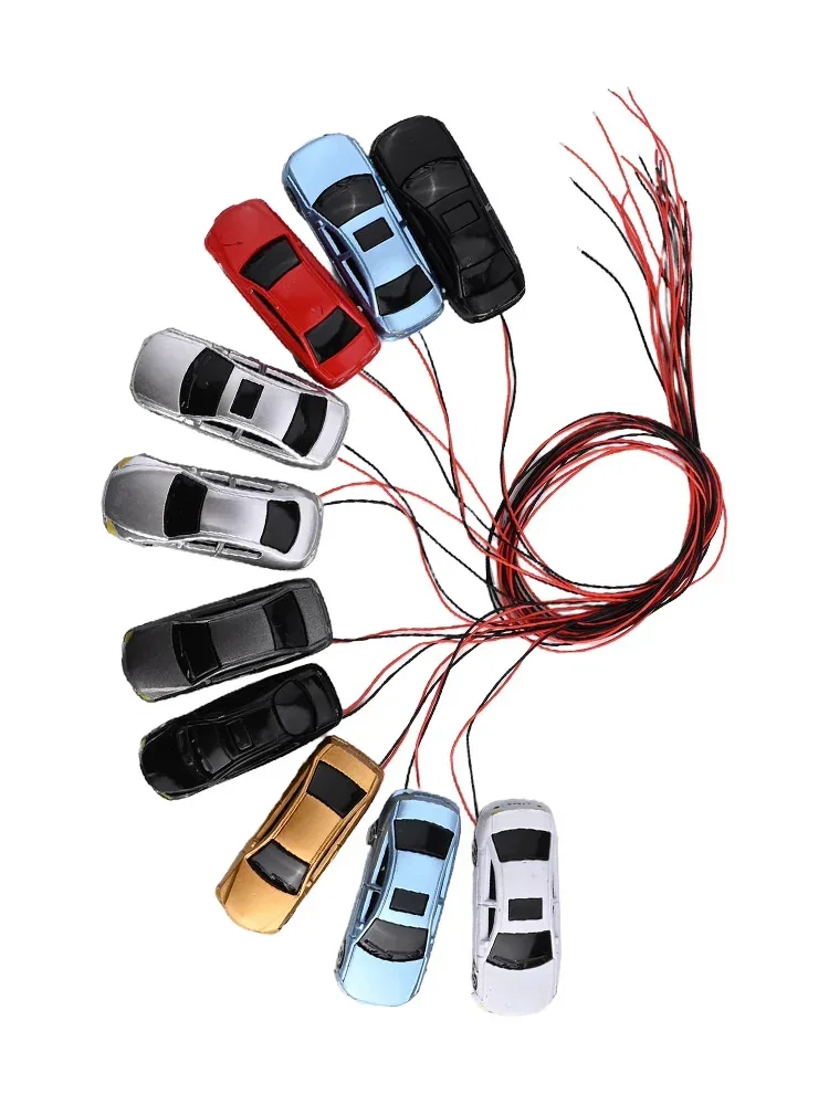 Model Car Train Set Of 10 Illuminated Model Car Trains With LED Lights For H0/TT Scale (1 87 1 100 45x16x11mm)
