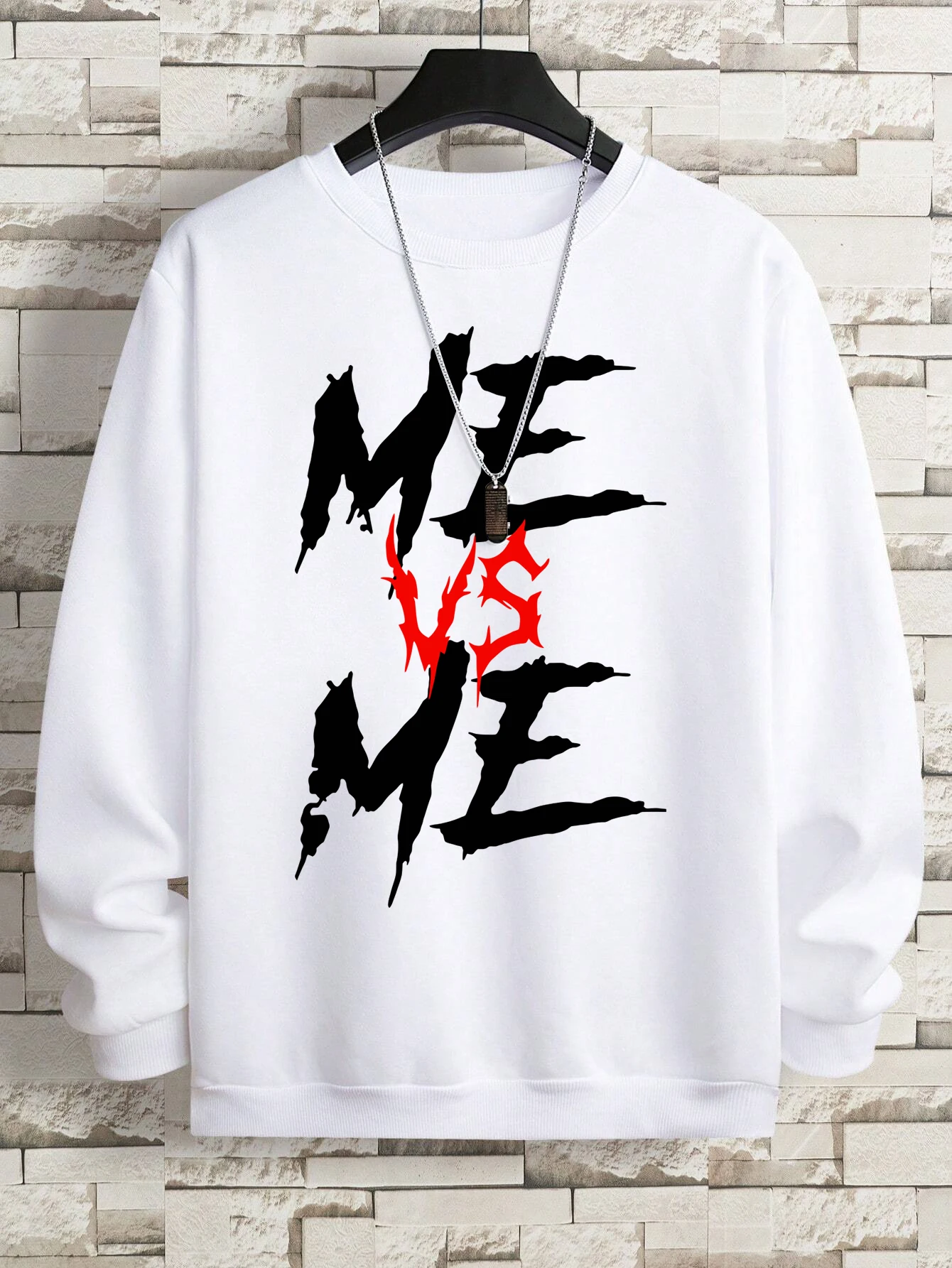 

Men's Creative Letter Round Neck Sweatshirt Autumn Winter Loose Comfortable Long Sleeve Pullover Fashion Multi Color Man Clothes