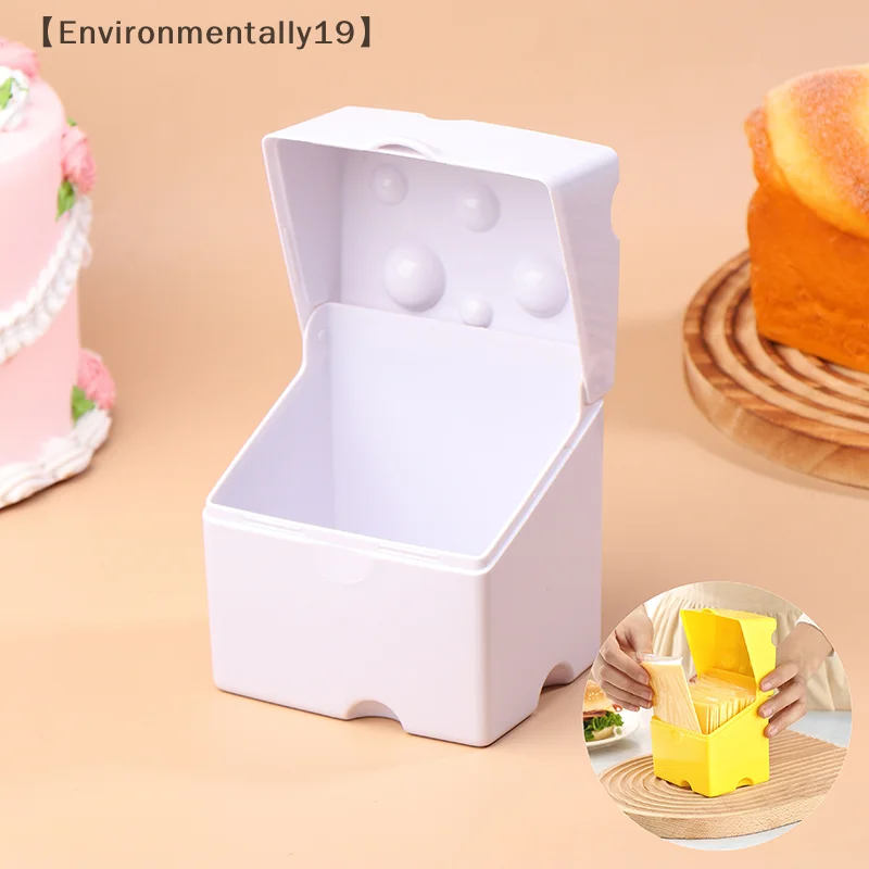 Sliced Cheese Container With Flip Lid Cheese, Cheese Slice Crisper Refrigerator Storage Rack Clamshell ABS Household