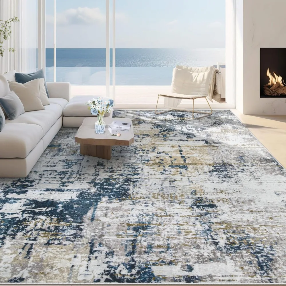 

8x10 Area Rugs for Living Room: Washable Modern Abstract Rug Large Soft Non Slip Living Room Rug Indoor Low Pile Carpet for Bedr