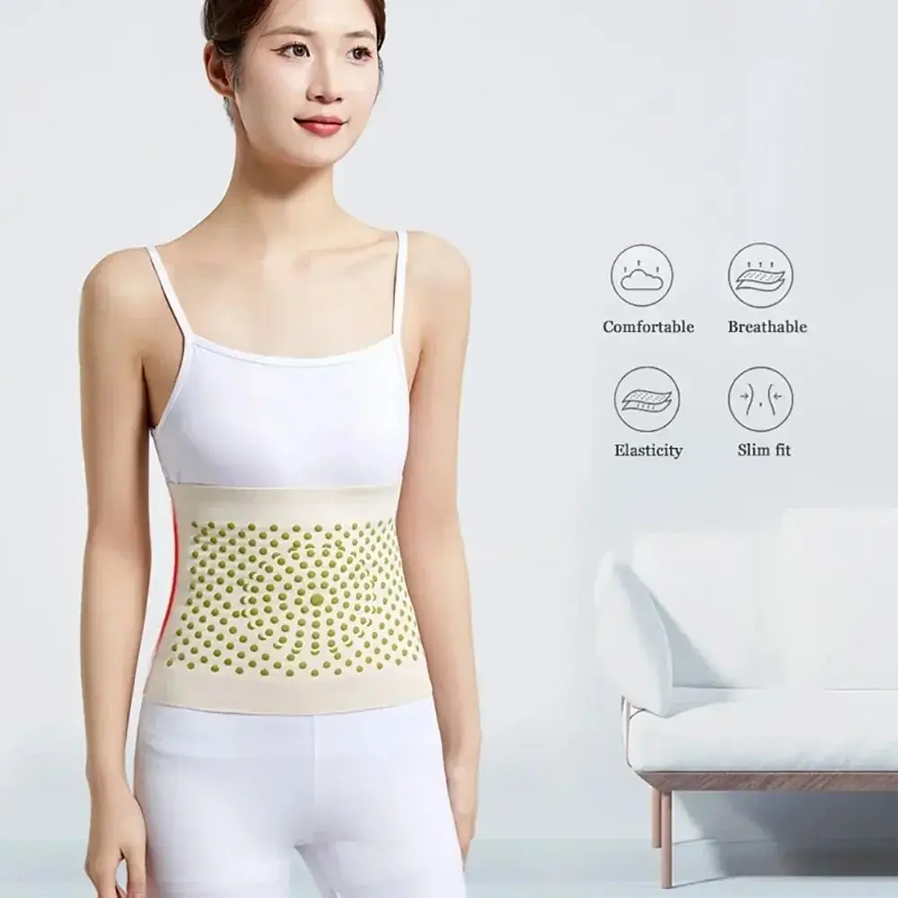 High Elasticity Warm Waistband Hot Mugwort Therapy Waist Support Belt Self-Heating Lower Back Waist Protection Lumbar Back Brace