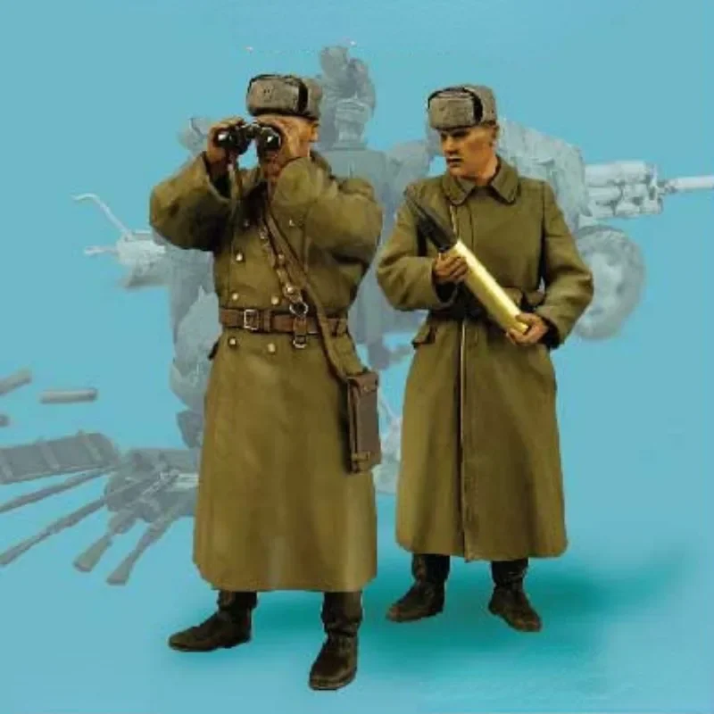 

1/35 Scale Resin Figure Model Building Kits Miniature Diorama Toy Historical Military Artillery 2 Figures Unassembled Unpainted