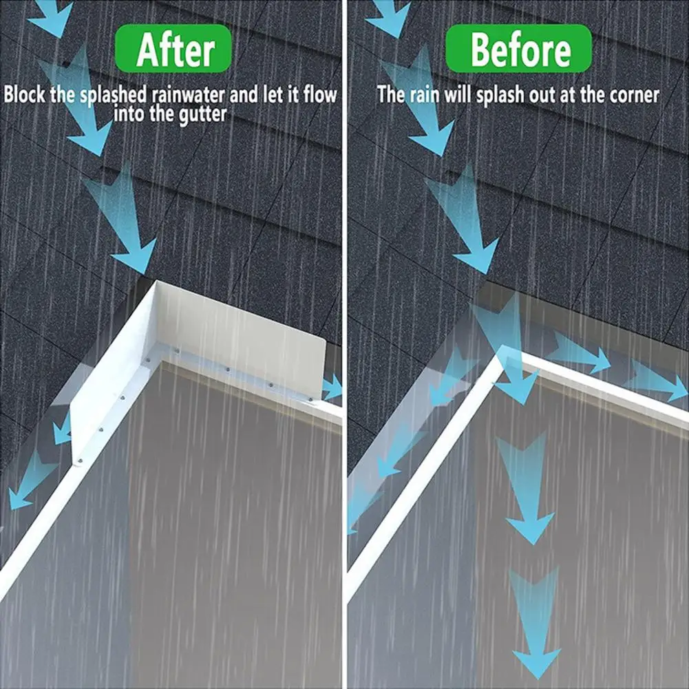 

Gutter Splash Guard Rain Gutter Valley Splash Guards Easy Install Roofing Diverter for House Shingle Roofs Effective Guard