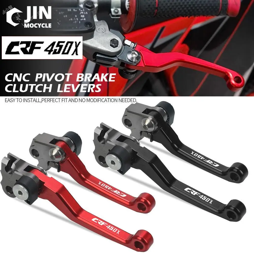 

For HONDA CRF450X CRF 450X 2005-2018 CNC Aluminum Motorcoss Pit Dirt Bike Pivot Foldable Brake Clutch Levers With LOGO CRF450X