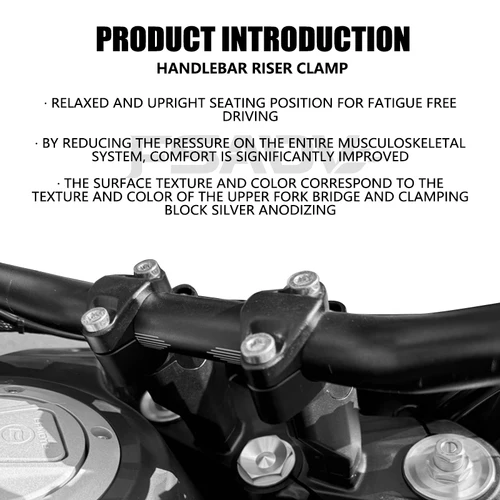 Imagen 2 del producto Elevadores de manillar para motocicleta CFMOTO 450MT, accesorios de montaje con abrazadera, elevador de barra, piezas traseras de movimiento 450 MT MT450 2024 2025