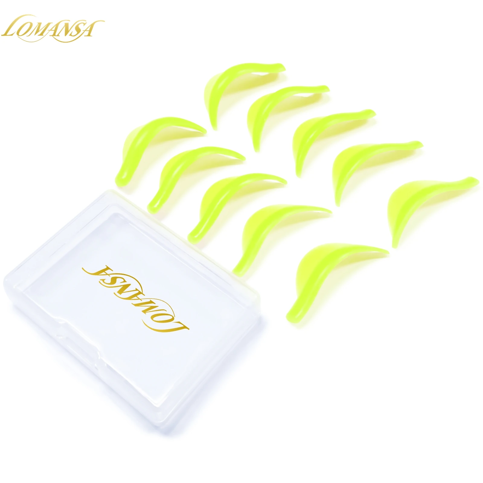 Lomansa 5 Pairs U Curl Silicone Eyelash Perm Pads Sticky Lashes Rods Shield Lifting 3D Eyelash Curler Accessories Makeup Tools