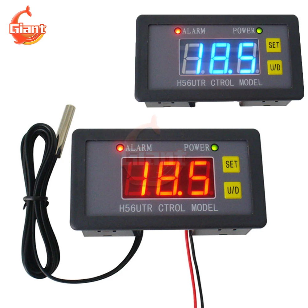 Controlador de temperatura Digital AC220V DC12/24V, sonda NTC, Detector de Sensor de temperatura, Monitor termorregulador de calefacción y refrigeración
