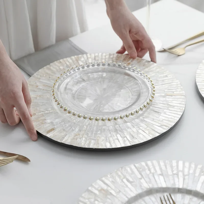 

Light Luxury Heat Insulation Placemat - Shell Hot Pad, Elegant Circular Mats for Western Dining Table