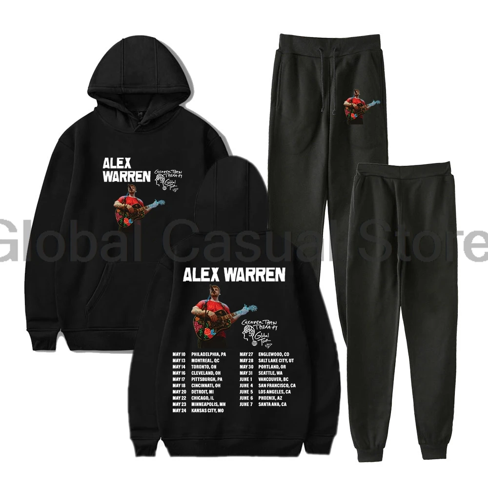 

Alex Warren Cheaper Than Therapy Global Tour 2025 Hoodie Jogger Pants Two Piece Sets Sweatshirts+Sweatpants Women Men's Set