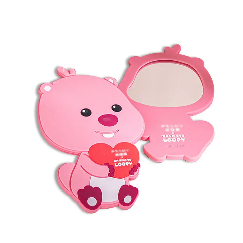 مرآة مكياج لطيفة من MINISO LOOPY، سهلة الحمل، هدية محيطية على طراز Kawaii Capybara، هدية يجب اقتناؤها للفتيات