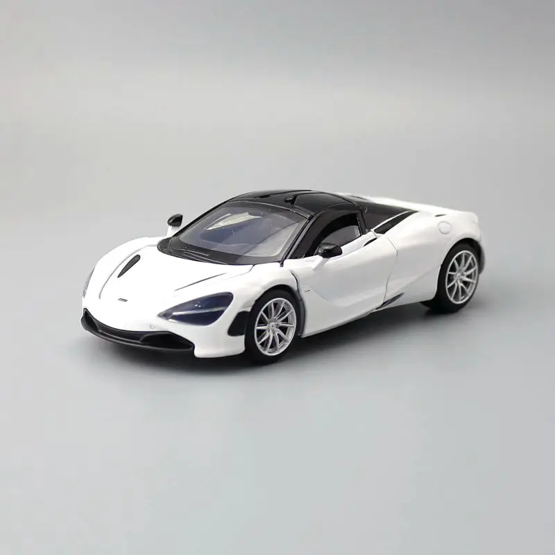 1/32 McLaren ของเล่นซูเปอร์คาร์720S สำหรับเด็กโมเดลขนาดเล็ก Jkm แบบดึงข้างหลังและมีไฟสะสมของขวัญสำหรับเด็กผู้ชาย