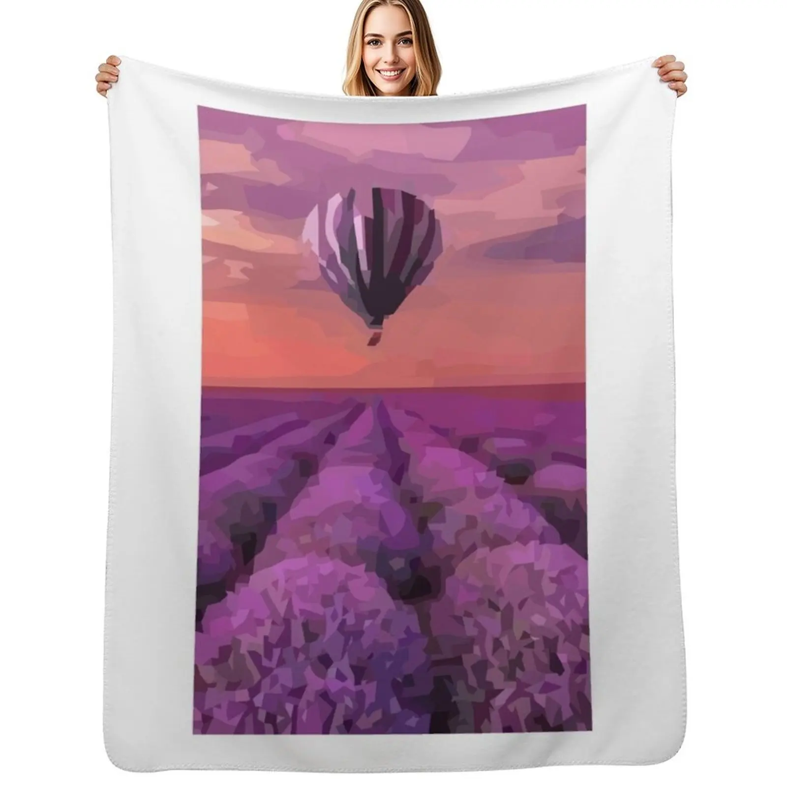 

Purple Balloon Throw Blanket Multi-Purpose Decorative Throw Plaid on the sofa Decorative Beds Blankets