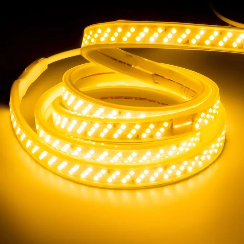 Super Bright SMD 5630 5730 LED Strip 220V 110V With EU US Plug 180LEDs/m IP67 Waterproof Warm White In-Outdoor Flexible Light