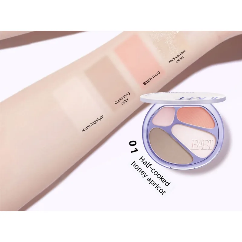 BABI Four-color Palette Face Makeup Multi-functional Contour Blush Matte Highlight Natural Brightening Shadow