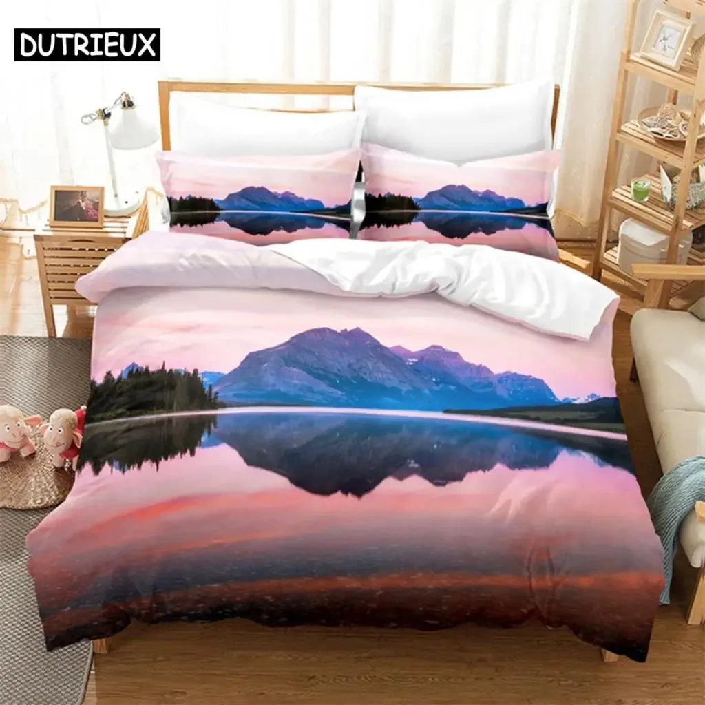 Natural Scenery Queen Bedding Set Duvet Cover Set Bedding Digital Printing Bed Linen King Size Duvet Cover