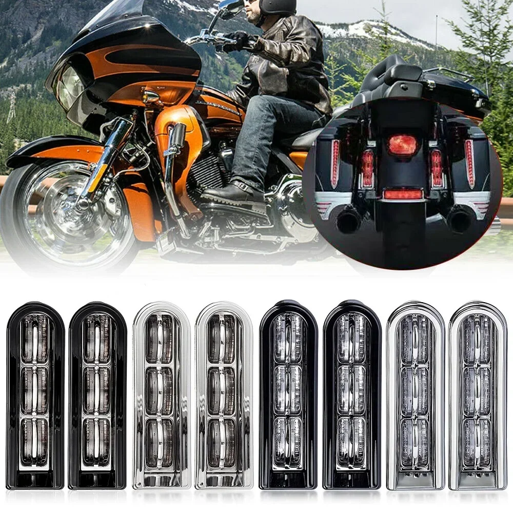 

Задняя вставка седельной сумки, светодиодный указатель поворота, ходовой стоп-сигнал для Harley Touring Electra Road Street Glide Road King 14-up