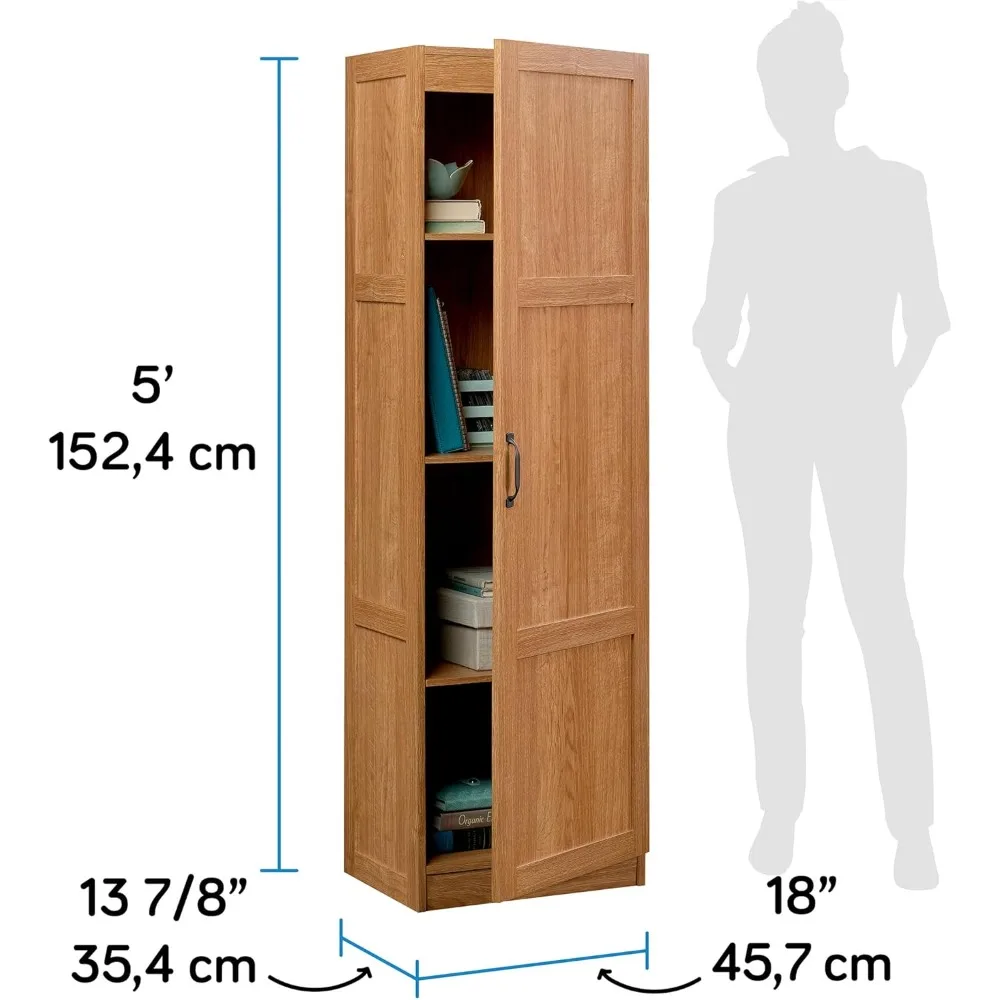 Armário de armazenamento/despensa diversos, acabamento em carvalho das terras altas