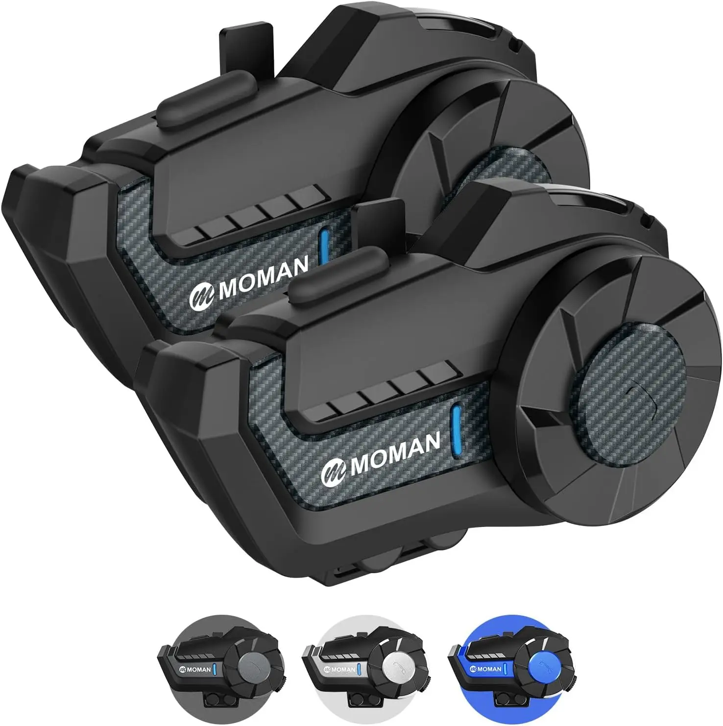 Moman H2Pro Motorbike Helmet Motorcycle Intercom Communication System up to 1000M with DSP&CVC Noise Cancellation FM Music Share