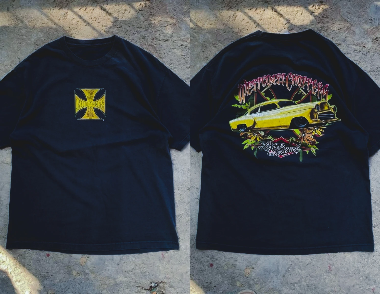 2026 Men West Coast Choppers Hot Rod Graphic Tee Vintage Biker Culture Double Sided Print Short Sleeve O‑Neck Cotton T‑Shirt
