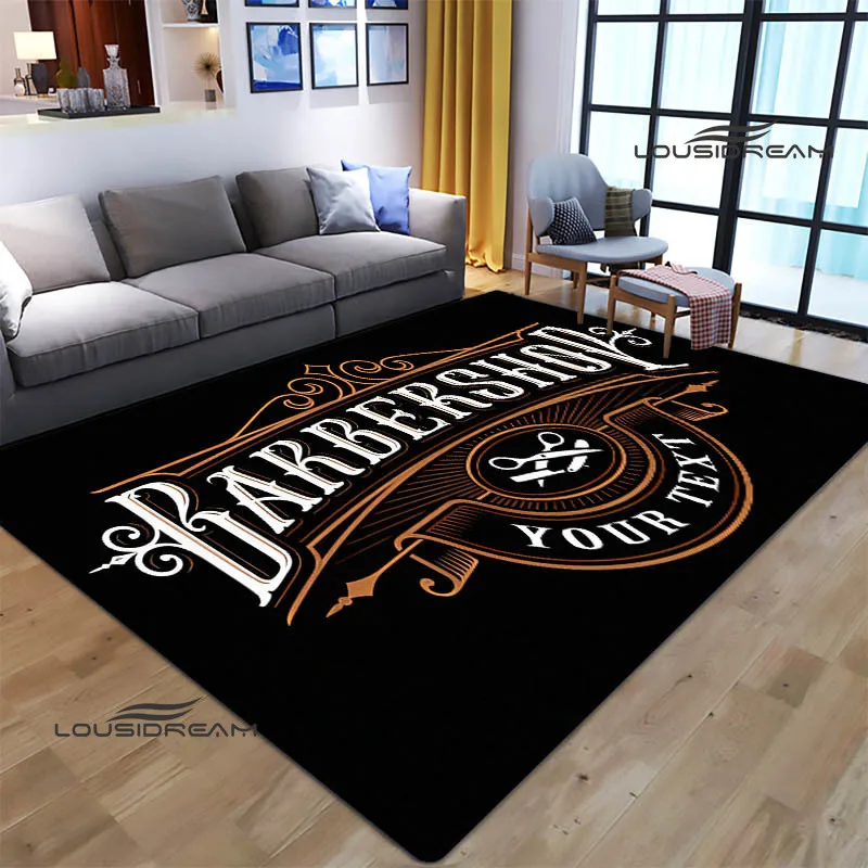 Barbershop logo retro custom carpet non -slip carpet living room bedroom carpet photography props yoga mats birthday gifts