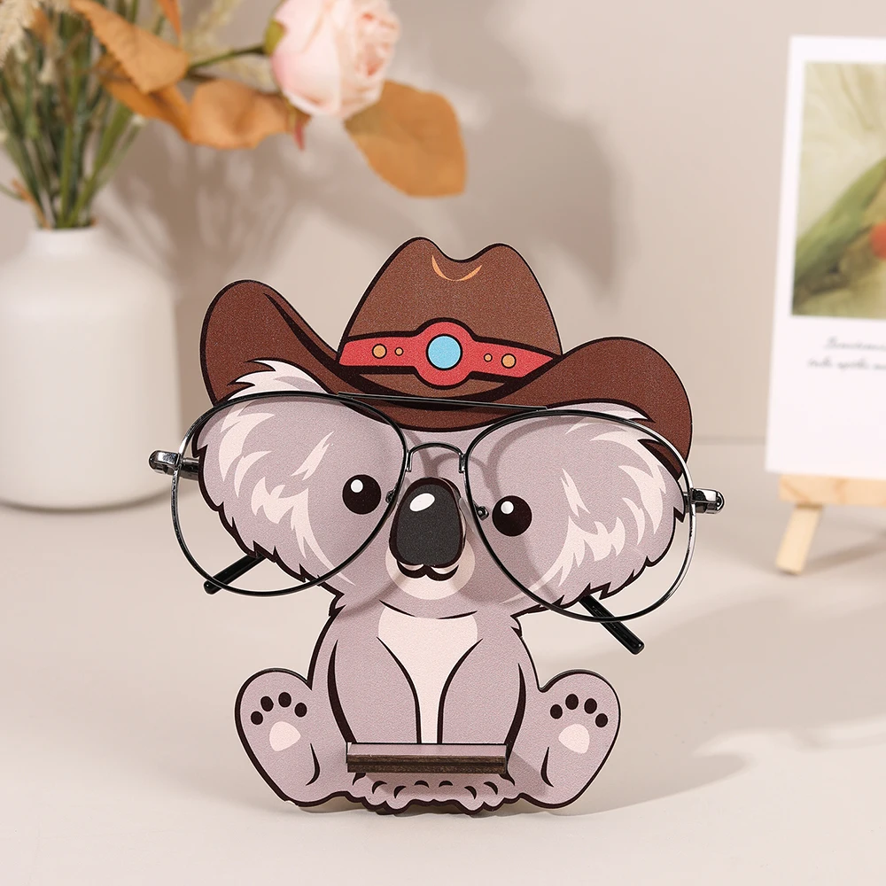 3D Cartoon Koala Glasses Frame Cute Animal Glasses Frame Sunglasses Display Rack Hand-carved Home Wooden Decoration Home Storage