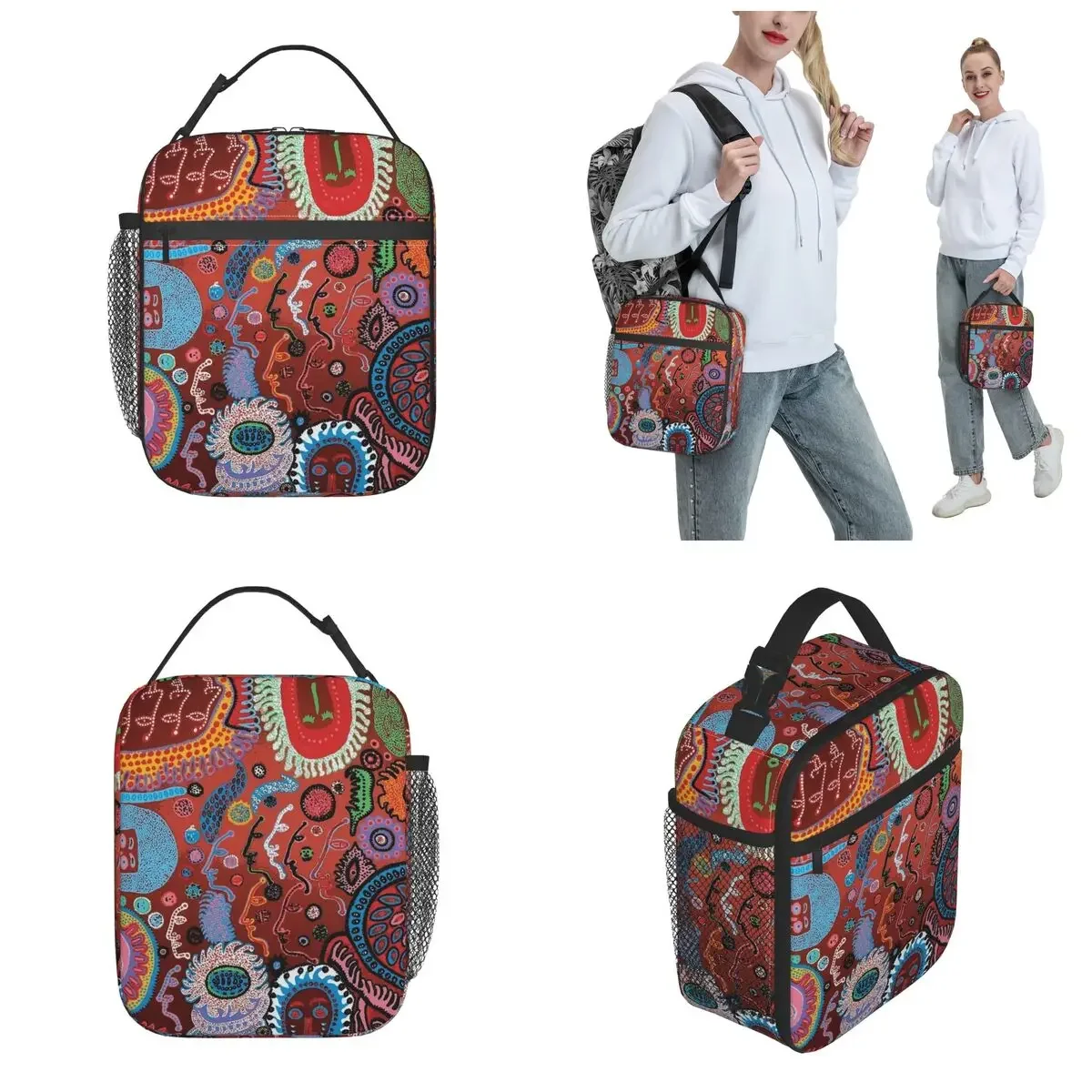 Yayoi Kusama-térmica fiambrera reutilizable, bolsa térmica portátil para comida, viaje universitario