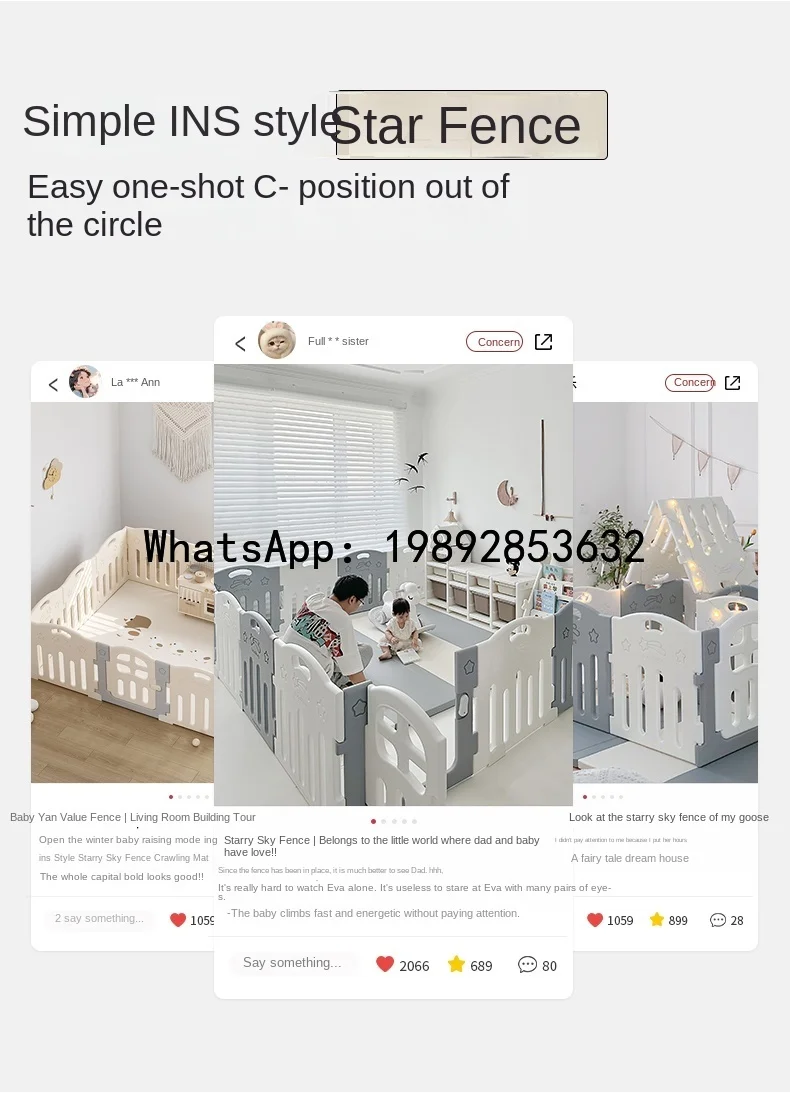 WJ Box Grid Tappetino strisciante per bambini Tappetino da arrampicata per bambini Soggiorno