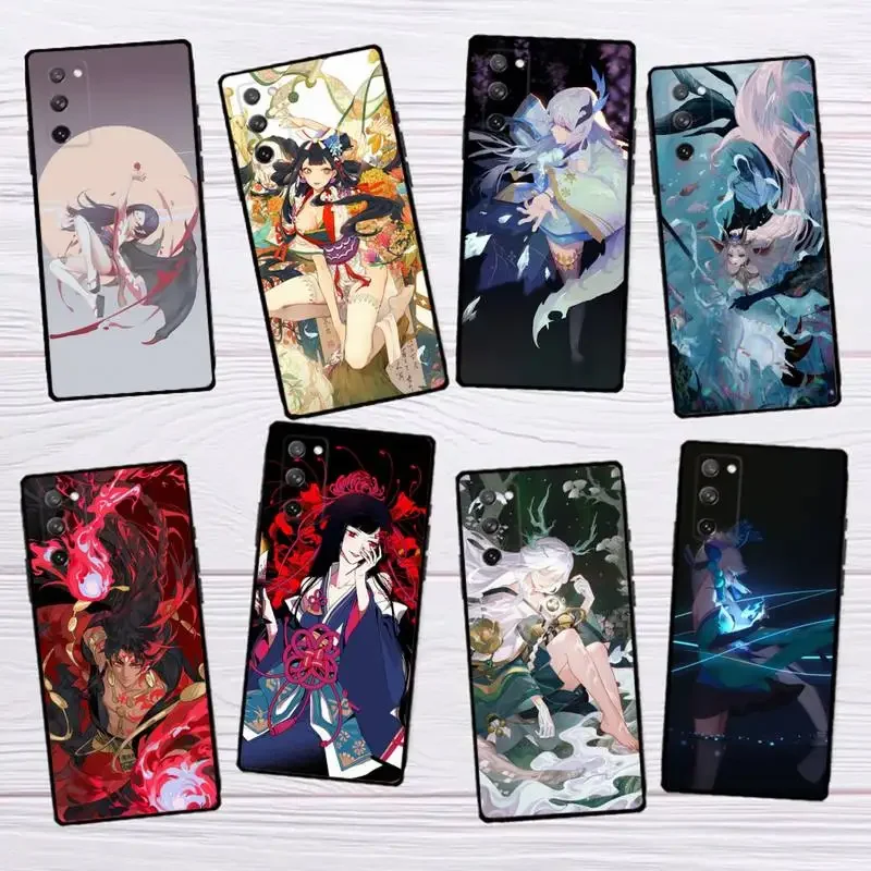 O-Onmyoji Game Phone Case for SamsungS23 S22 S21 S20 Ultra Pro S10 S30Plus 20 Ultra Black Cover