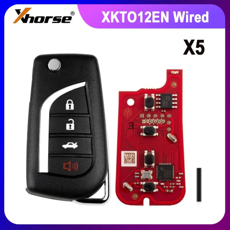 Xhorse XKTO12EN 2nd Generation Wire Remote Key V2 for Toyota Style 4 Buttons Wireless Programming (5pcs/lot)