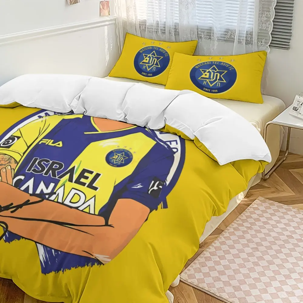 3D Maccabi Tel Aviv Bedding Set Duvet Cover Bed Set Quilt Cover Pillowcase Comforter king Queen Size Boys Adult Bedding Set