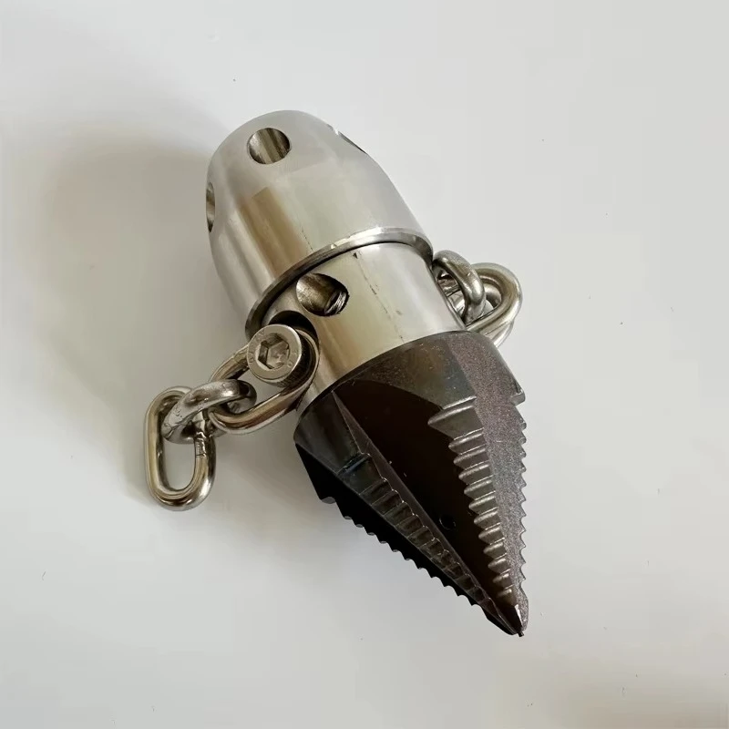 40L High Pressure Pipeline Dredging Sludge Cleaning Diamond Nozzle Rope & Chain Sling Rotating Sewer Nozzle