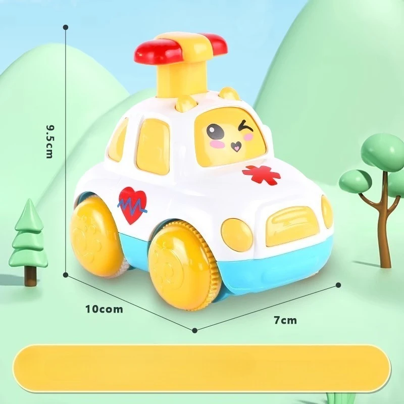 Push-Along speelgoedauto voor kinderen voor jongens en meisjes Inertie-aangedreven opwindbare auto Educatief speelgoed voor baby's van 6 maanden tot 3 jaar