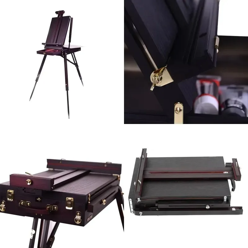 Bview Professional Walnut Wood Foldable Easel Portable Artist Painting Display Stand Custom Sample Holder