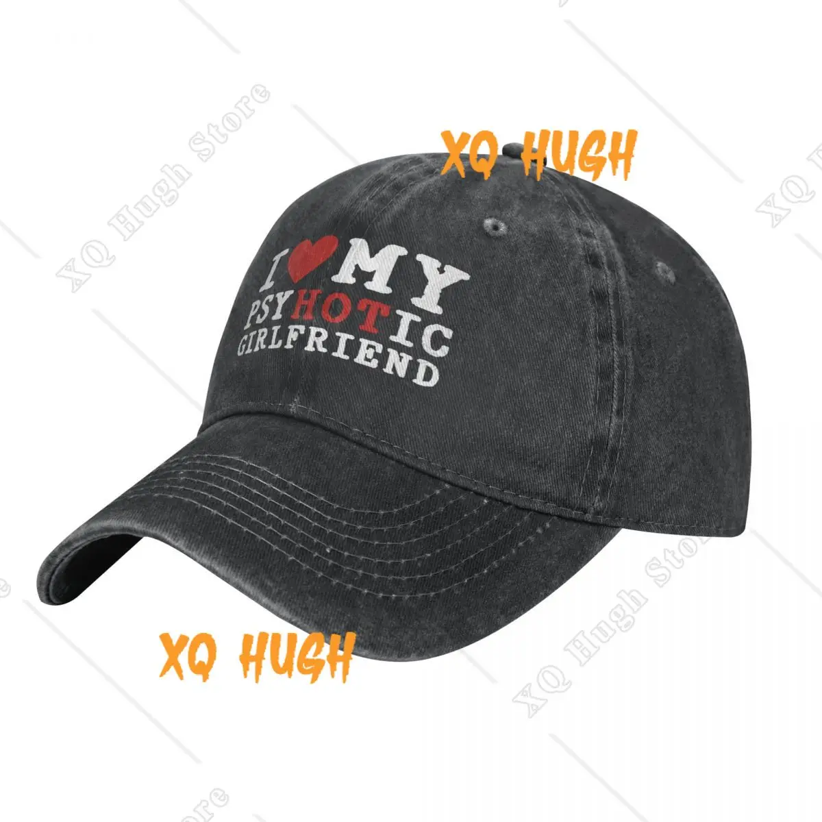 I Love My Psychotic Girlfriend Denim Baseball Cap Funny Letter Outdoor Gym Trucker Hat Spring Men Street Style Baseball Caps