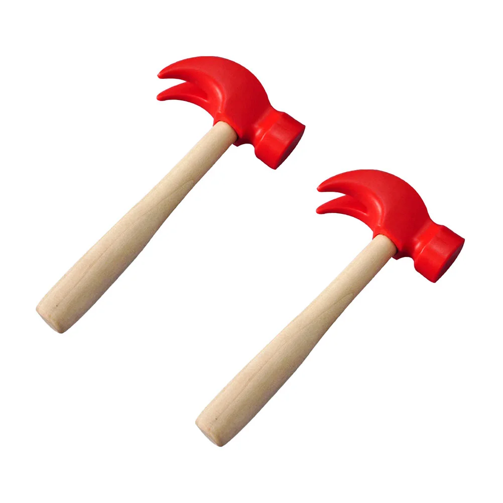 

2 Pcs Simulated Small Wooden Hammer Dexterity Toy Baby Grabbing Kids Tool Children Puzzle Children's Smooth Finish Red