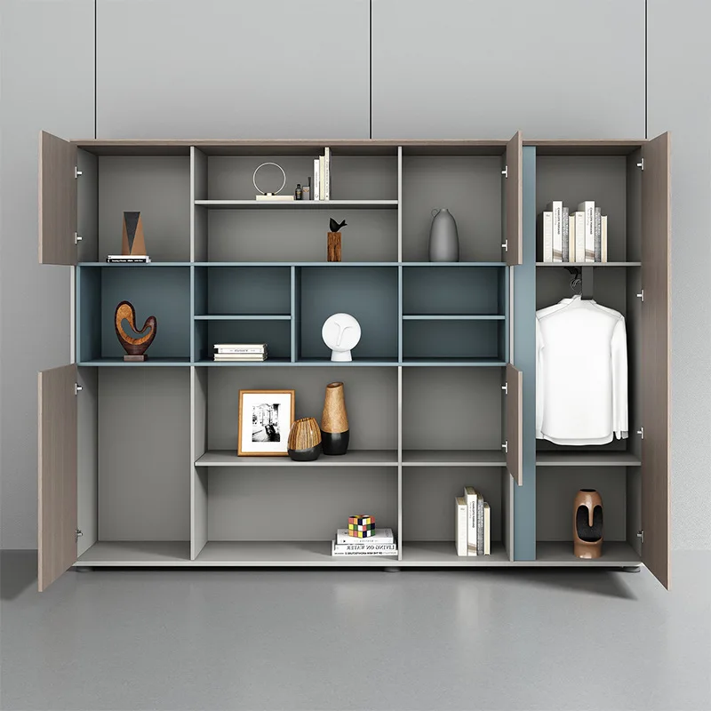 Office filing cabinet, lightweight luxury high-end wooden data bookshelf, multifunctional and large capacity