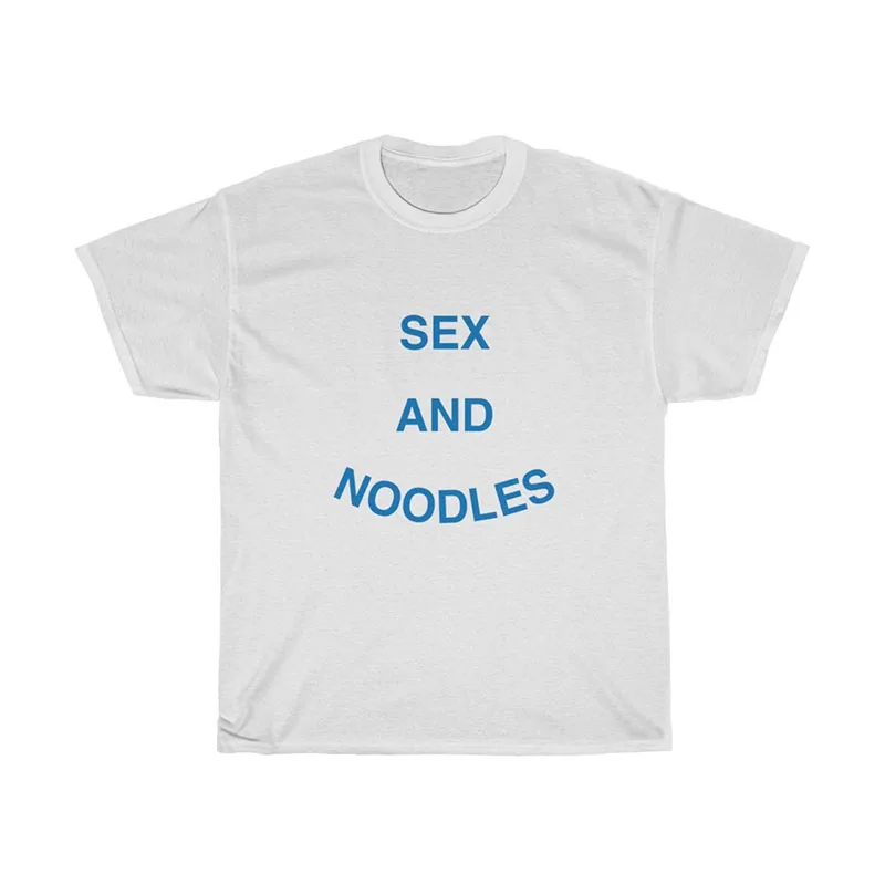 Sex and Noodles Women T Shirts Cotton Short Sleeve Graphic Tee Kawaii Clothes 2000s Grunge Clothes Female Tshirt Dropshipping