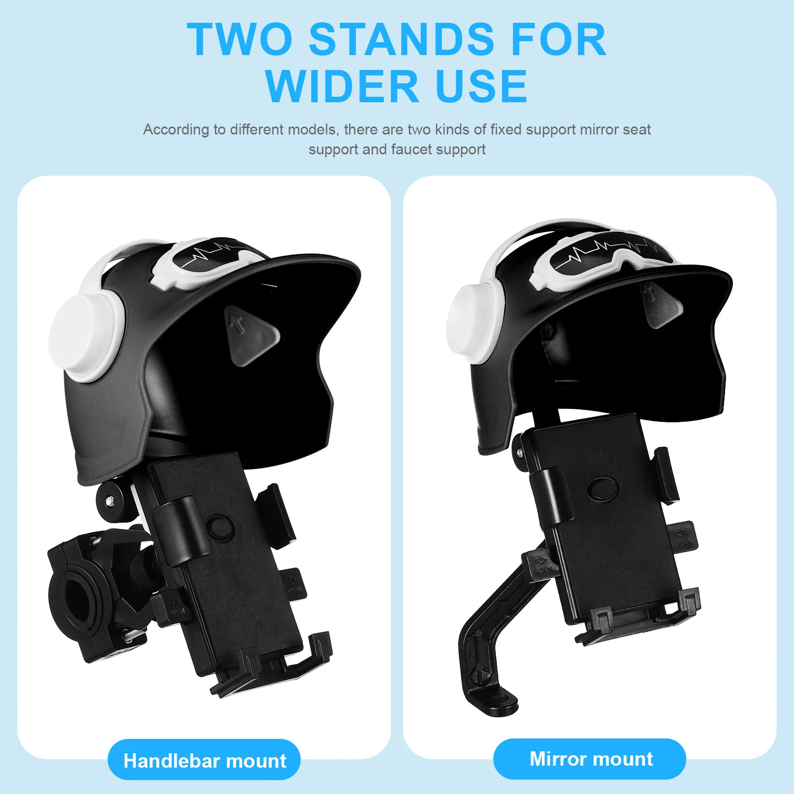 

Bike Phone Holder Sunshade Clip Secure Grip Phone Handlebar Clamp for Cycling Motorcycle Mount Waterproof Adjustable Shield