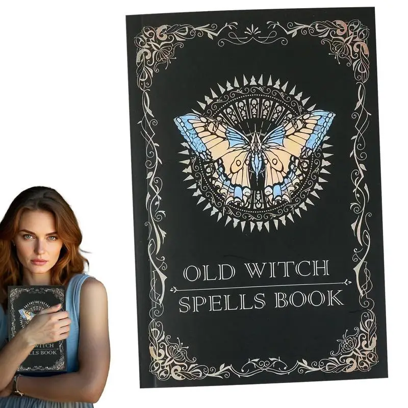 دفتر ملاحظات بغلاف مُجلّد عتيق دفتر ورقي عتيق مع نوبات حقيقية لوازم ساحرة ديكور الهالوين كتيب دعامة مجلة عتيقة لـ