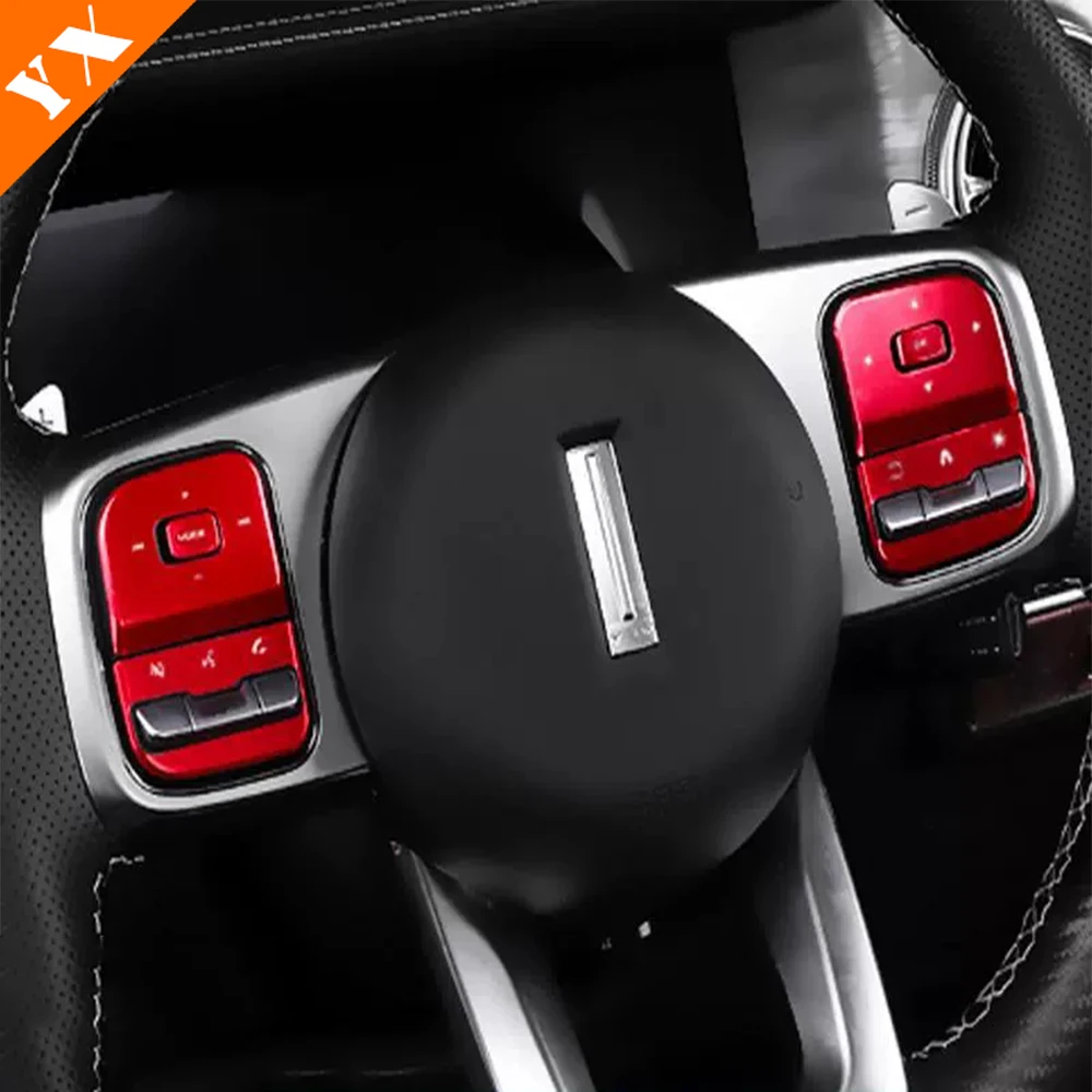 

For GWM Tank 300 accessories Tank 300 2025 Aluminum Red Car Central Console Gear Shift Handbrake Switch Button Cover