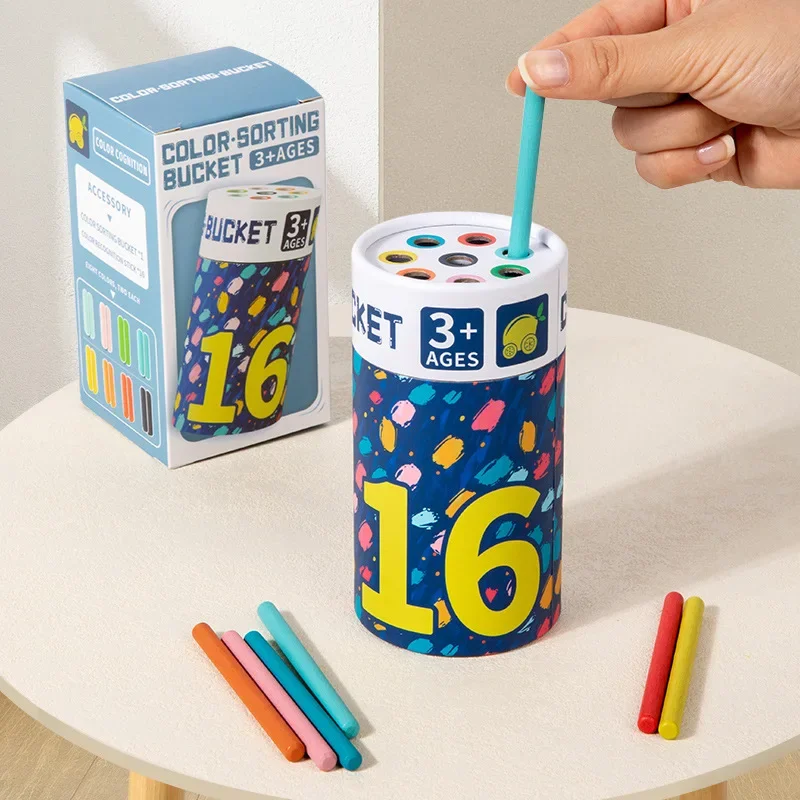 Kinder Holz Bunte Stick Farbe Klassifizierung Box Lehrmittel Farbe Erkenntnis Passenden Spiel Pädagogisches Spielzeug Für Kinder