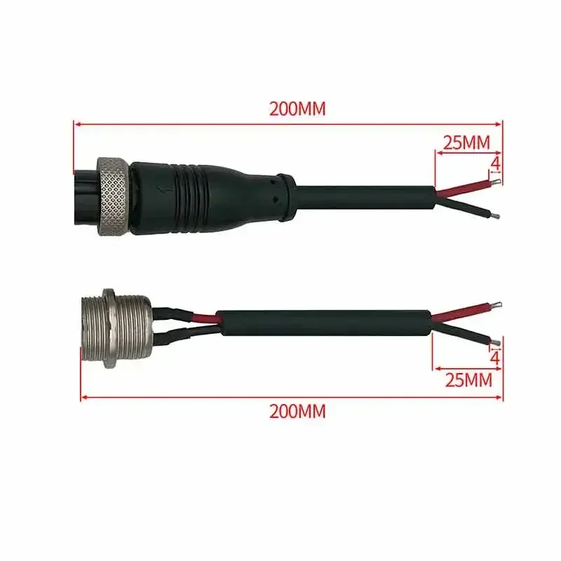 2Pin 3Pin GX16 Aviation Male Female Plug 4 5 6 7 8 Pin with Wire Fixed Socket M16 Chassis Connection Wire Sensor Extension Line