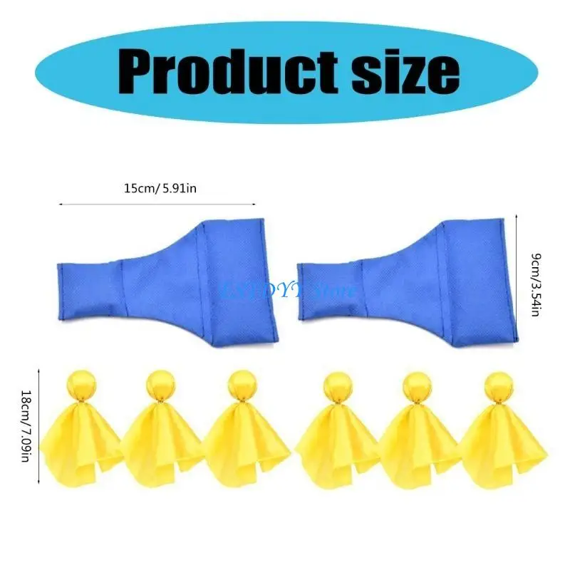 G6DE 6pcs Flagantes los árbitros del árbitro Banderas con 2 piezas grano cuello largo para juego fútbol Penaltis